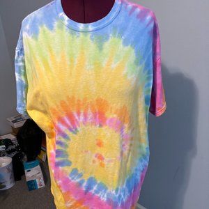 COLORTONE BOUTIQUE LADIES SIZE XL SHORT SLEEVES TIE DYED T-SHIRT 100% COTTON